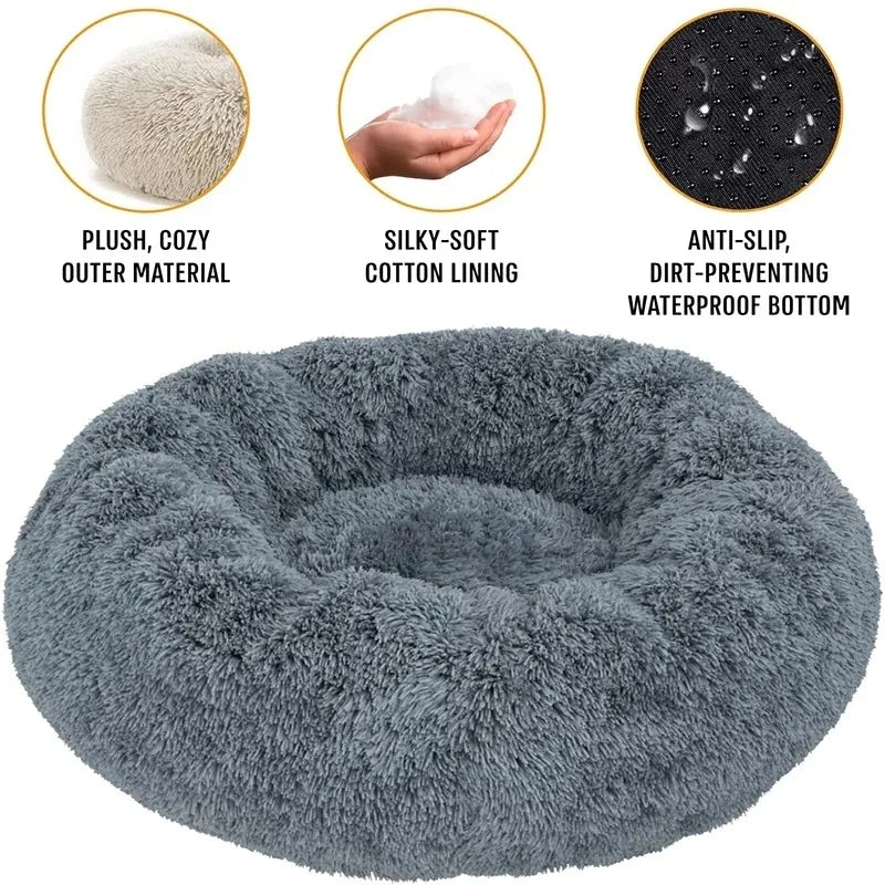 WarmNest Pet Co™ Plush Calming Bed for Dogs & Cats - WarmNest Pet Co