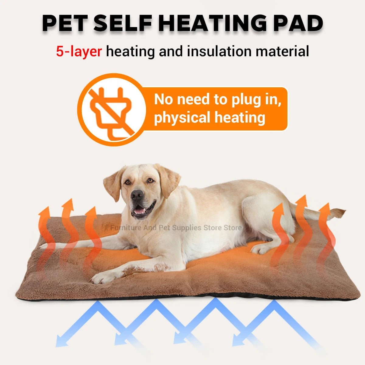 Self Heating Pet Pad, Extra Warm Thermal Dog Crate Pad Washable Anti - Slip Kennel Mat Pet Supplies for Medium Small Dogs and Cats - WarmNest Pet Co