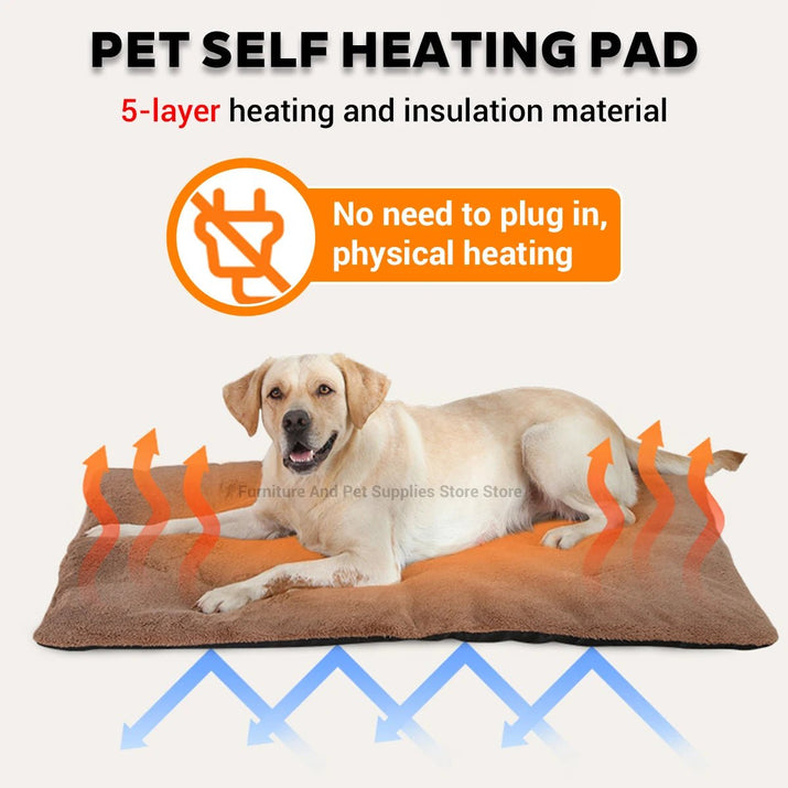 Self Heating Pet Pad, Extra Warm Thermal Dog Crate Pad Washable Anti - Slip Kennel Mat Pet Supplies for Medium Small Dogs and Cats - WarmNest Pet Co