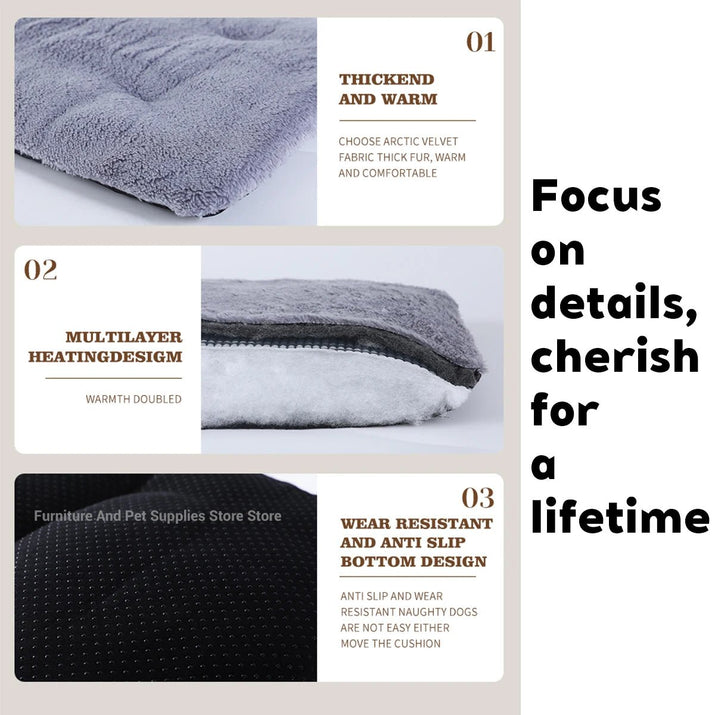 Self Heating Pet Pad, Extra Warm Thermal Dog Crate Pad Washable Anti - Slip Kennel Mat Pet Supplies for Medium Small Dogs and Cats - WarmNest Pet Co