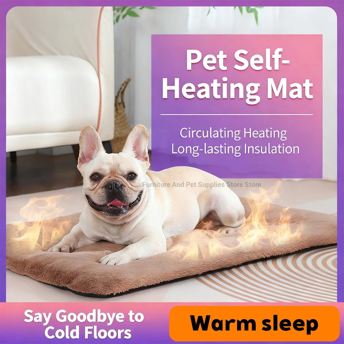 Self Heating Pet Pad, Extra Warm Thermal Dog Crate Pad Washable Anti - Slip Kennel Mat Pet Supplies for Medium Small Dogs and Cats - WarmNest Pet Co